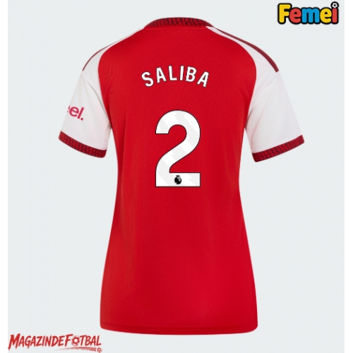 Arsenal William Saliba #2 Tricou Fotbal Replică 2026-27 Femei Acasa Arsenal William Saliba #2 Tricou Fotbal Replică 2026-27 Femei Acasa
